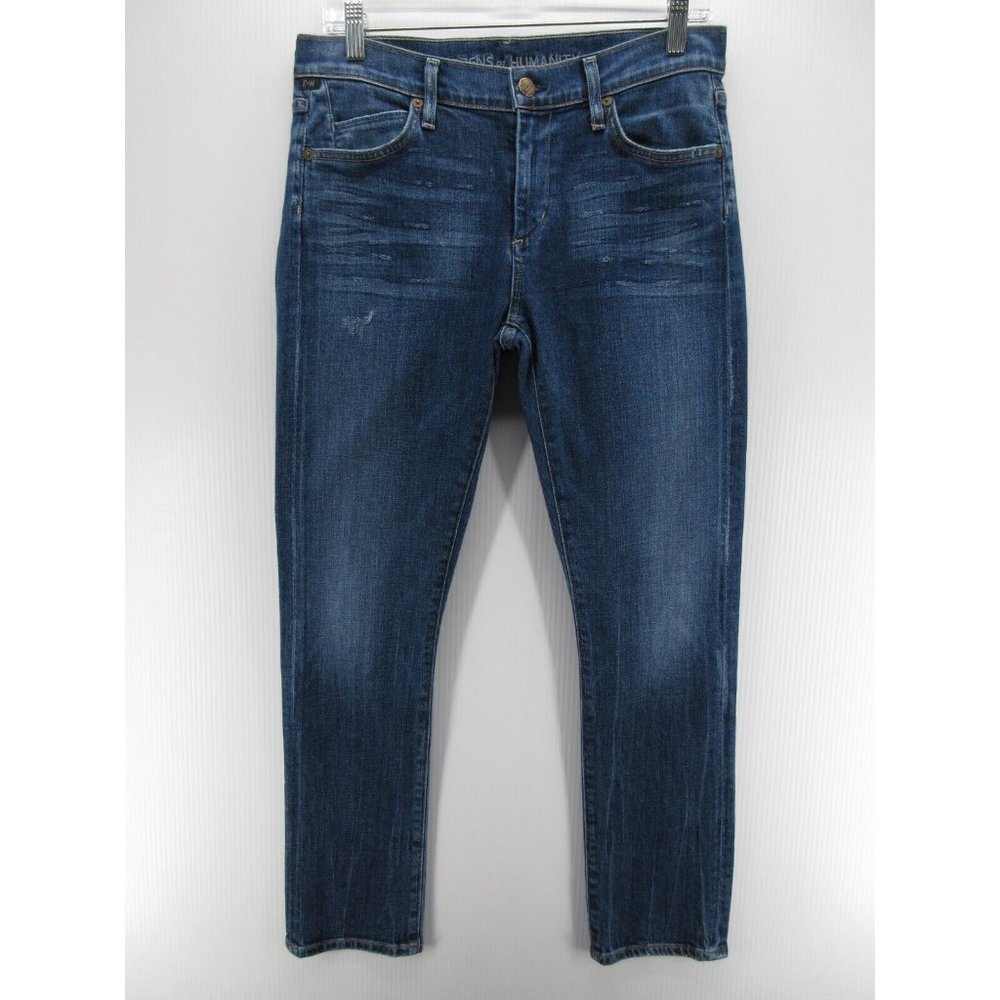Citizens Of Humanity Jeans 29 Straight Slim Pants Stretch Logo Preppy